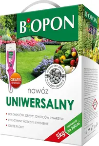Mēslojums BIOPON universālais гранulēts 5 kg — daudzfunkcionāls dārza un istabas augiem