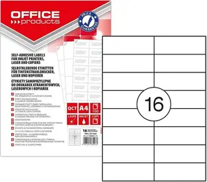 Label sheets Office Products A4 105×37 mm white, 100 labels