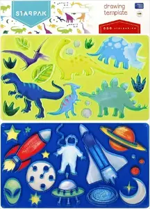 Stencil set STARPAK SZABLON DINO/KOSMOS 225x130 mm 2 pcs, model STK SZA7