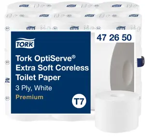 Toilet paper roll Tork Optiserve T7 Premium 3-ply coreless 18,550 sheets white