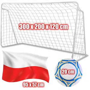 Metal Football Goal Springos BR3 with Net 300 x 200 cm