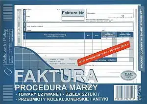 Invoice book Michalczyk & Prokop Faktura procedura marży 195-3E, paper ledger format