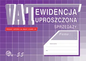 Accounting ledger book Michalczyk & Prokop Ewidencja uproszczona sprzedaży VU-55, A4, bound, preprinted pages