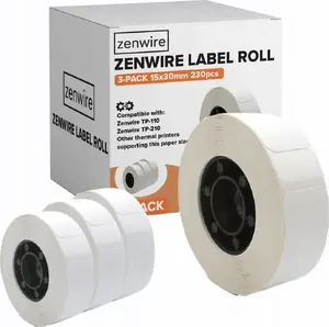 Pašlīmējošas termiskās etiķetes 15x30 mm 3 iep. 230 gab. mini printeriem — zenwire
