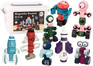Магнитный конструктор LEANToys Magnetic Rocket Mix — 56 деталей (тема космической ракеты)