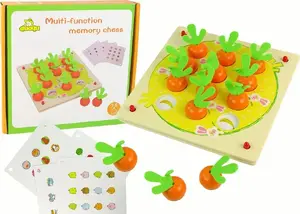 Деревянная игра- память LEANToys Gra Memory Marchewki — детская игра на запоминание с деревянными фишками