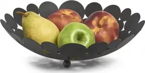Metal Fruit Bowl ZELLER model 27412, black, height 8.5 cm