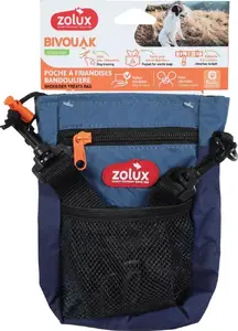 Treat pouch for dog on belt ZOLUX BIVOUAK blue - compact treat bag for training