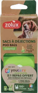 Dog waste bags ZOLUX set of 4 rolls (Zolux) — disposable pet poop bags for walks