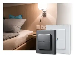 Wall-mounted wireless rocker switch eQ-3 Homematic IP HmIP-WRC2-A-2, anthracite, RF, battery AAA, 86×86×19 mm