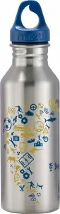 Travel bottle step by step stainless steel Blue & Yellow — insulated drinking bottle