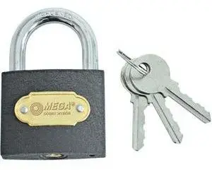 Padlock MEGA 24475, hardened cast-iron body, 65 mm shackle width