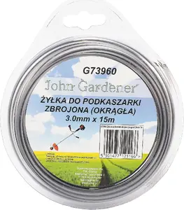 Trimmer Line John Gardener G73960 reinforced round 3.0 mm × 15 m