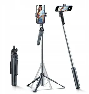 Selfie stick Wozinsky WC1Y30S telescopic tripod 1.3 m with phone holder — black