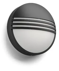Уличный настенный светильник Philips myGarden 172963016 LED 6 Вт, несъёмная лампа, чёрно‑белый, корпус из полимера, 214×78 мм