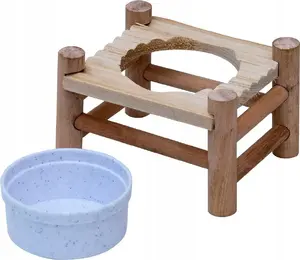 Barošanas statīvs ar trauku grauzējiem un trušiem Panama Pet PP-50401, koksne un plastmasa, 14×10×8,5 cm, 150 ml