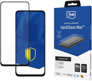 Templētā stikla ekrāna aizsargplēve 3MK priekš Xiaomi Redmi 12 — HardGlass Max, melna