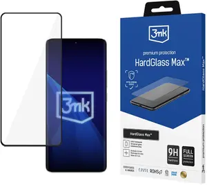 Закалённое защитное стекло 3MK HardGlass Max для Redmi Note 13 Pro+ — чёрное