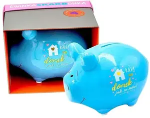 Piggy bank KUKARTKA small decorative pig house-shaped coin bank 5906850802878