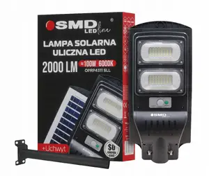 Solar LED Street Light UN 100W 10Ah 6000K 2000lm with Mounting Bracket