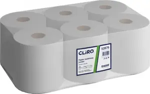 Tualetes papīrs Cliro, 2 kārtas, liela rullis 135 m, 12 rullīši, 75% baltuma