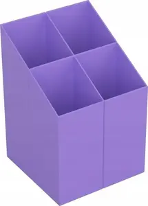 Desk Organizer ICO square plastic 4 compartments purple