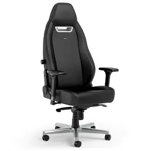 Игровое кресло noblechairs NBL-LGD-PU-XXV — плоское сиденье, ширина сиденья 33 см, глубина 48 см, высота спинки 90 см, нагрузка 150 кг, черное