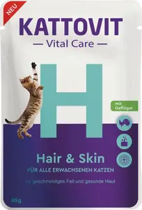 Mitrā kaķu barība Triton Kattovit Vital Care 85 g — Pieaugušiem, vista, ola, rīsi, tītara gaļa