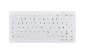 Медицинская мини-клавиатура active key Contour ClassicClean IP68, QWERTZ, USB, 82 клавиши, кабель 1,8 м, белая