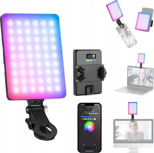 Светодиодная RGB лампа 5W для селфи/влогов с клипсой для телефона и креплением 1/4'', Bluetooth ISO — Neewer VL67C
