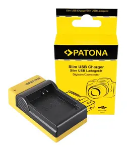 Battery Charger PATONA 151671 DC for Canon NB-12L / NB-13L – 4.2V 0.5A output, 1A charging, black/yellow