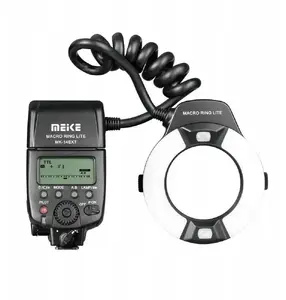 Flash LED TTL Meike MK-14EXT-C for Macro Photography — compatible with Canon, ring-style macro flash