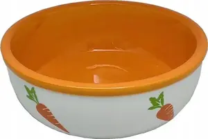 Керамическая миска Yarro International для грызунов/кроликов, рисунок «морковка», 10,5×4 см