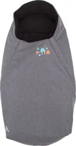 Детский спальный мешок CuddleCo Comfi-Extreme — водостойкий, серый меланж с принтом роботы