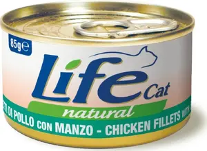 Mitrā kaķu barība Life Pet Care LIFE CAT 85 g — vistas un liellopa filejas, maisiņš