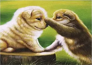 Diamond painting kit Norimpex Mozaika 5D — Dogs, 40x30 cm canvas