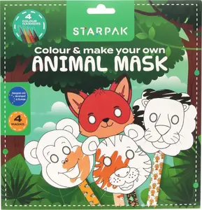 STARPAK Animal Face Masks STK ZES167 – pack of assorted animal designs, disposable face masks