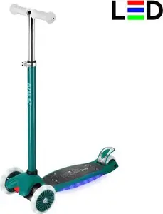 Детский светящийся самокат NILS Fun HLB1310 — зелёный