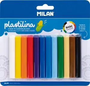 Modeling Clay Set TEKA Plastelina Basic 12 colors MILAN – non-toxic modeling clay pack