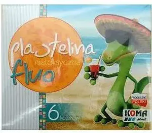 Modeling Clay KOMA-PLAST Plastelina 6 fluorescent colors, pack of 6 colors