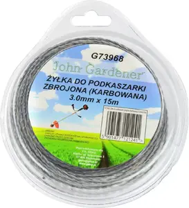 Леска для триммера GEKO G73968 3,0 мм x 15 м — усиленная (рёберная) для бензокос и электротриммеров