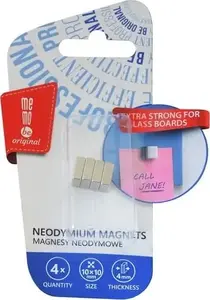 MemoBe neodymium magnets for glass boards 10×10×4 mm, set of 4 — MemoBe