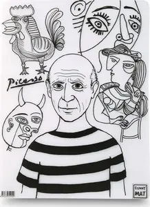 Durvju paklājs VidaXL Picasso Funny Mat STRIGO — caurspīdīgs dekoratīvs paklājs