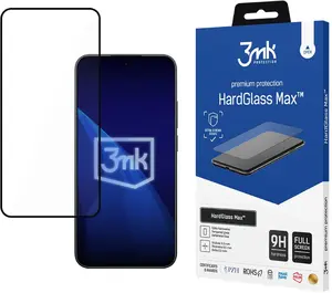 Rūdīta stikla aizsargs 3MK priekš Redmi Note 15 Pro 5G — HardGlass Max melns