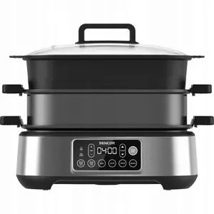 Multicooker SENCOR SPR 6300BK — 3-in-1: slow cooker, grill, steamer, compact electric kitchen appliance