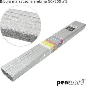 Crepe Paper Silver 50 x 200 cm 5 pcs, Polsirhurt - decorative wrapping and crafting paper