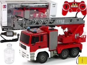 Toy Remote-Control Fire Truck LEANToys model 12902 with movable ladder and water function
