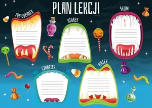 HENRY lesson planner cards — Wampiry set, 5 pieces