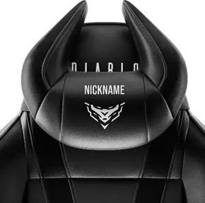 Headrest pillow Diablo X-Horn — Diablo Chairs — black, personalized embroidered cover