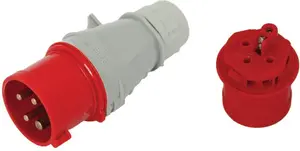 Portable insulated plug Tarel 3P+Z 4P 16A 400V with screw terminals IP44 (model 104)